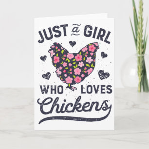 Carte Juste Une Fille Qui Aime Les Poules Ferme De Fleur