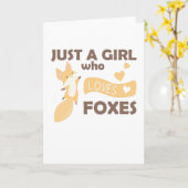 Carte Juste Une Fille Qui Aime Les Renards Doux Coeurs (Fleur jaune)