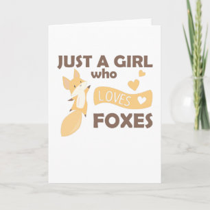 Carte Juste une fille qui aime les renards Doux coeurs