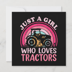 Carte Juste Une Fille Qui Aime Les Tracteurs