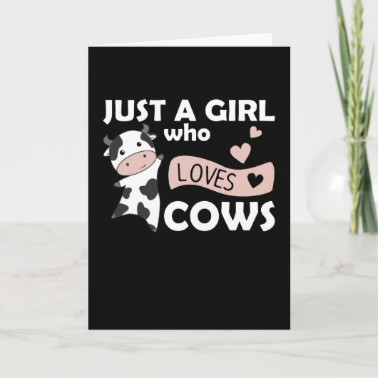 Carte Juste Une Fille Qui Aime Les Vaches Animaux Mignon (Devant)