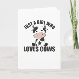 Carte Juste Une Fille Qui Aime Les Vaches Cute Cow Farm
