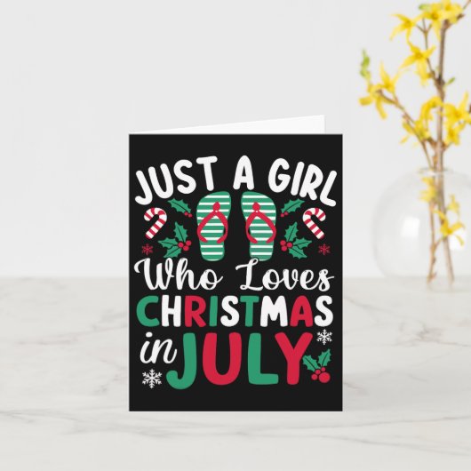 Carte Juste Une Fille Qui Aime Noël En Juillet Bea Été (Fleur jaune)