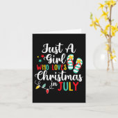 Carte Juste Une Fille Qui Aime Noël En Juillet Été Être (Fleur jaune)