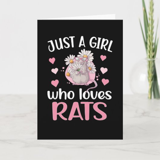 Carte Juste Une Fille Qui Aime Rats Rat Maman Cadeau Rat (Devant)