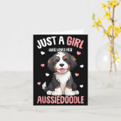 Carte Juste Une Fille Qui Aime Son Aussiedoodle Aussie D (Fleur jaune)