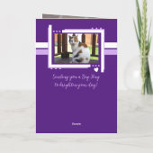 Carte Juste une note pour dire 3 photos de chat violet (Dos)