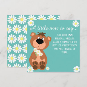 Carte Juste Une Note Pour Dire Mignonne Ours