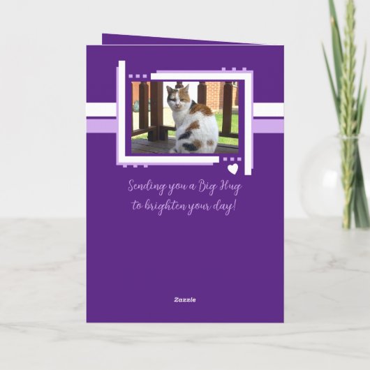 Carte Juste une note pour dire photos de chat blanc viol (Dos)
