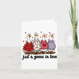 Carte Juste une oie amoureuse Saint-Valentin Oie drôle H