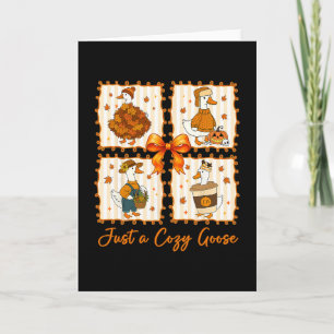 Carte Juste une oie confortable Citrouille automne Thank