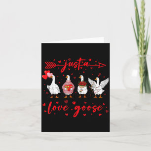 Carte Juste une oie d'amour drôle Saint Valentin Mignonn