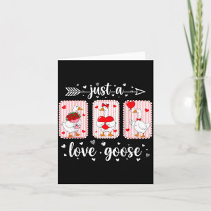 Carte Juste une oie d'amour drôle Saint Valentin Mignonn