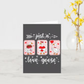 Carte Juste une oie d'amour drôle Saint-Valentin Mignonn (Fleur jaune)