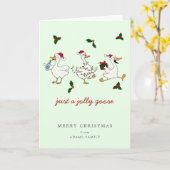 Carte Juste une oie joyeuse Santa Noël (Fleur jaune)