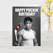 Carte Justin Trudeau : Joyeux anniversaire de Puckin (Fleur jaune)