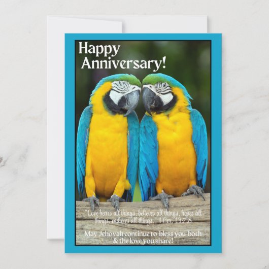 Carte JW Anniversaire - Perrots Amoureux (Devant)