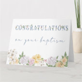 Carte JW Baptism Cadeaux - Salutation aux fleurs blanche (Devant)