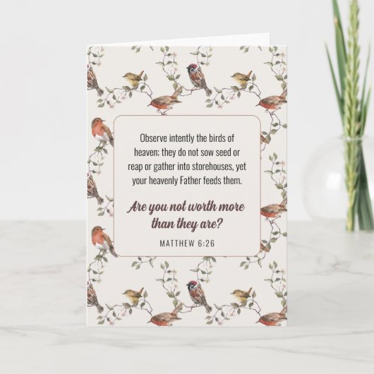 Carte JW Card, Matthew 6:26 | Salutation JW (Devant)