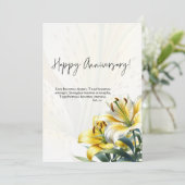 Carte JW Joyeux Anniversaire Lys Jaunes & Blancs (Debout devant)