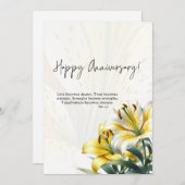Carte JW Joyeux Anniversaire Lys Jaunes & Blancs (Devant / Derrière)