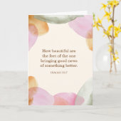 Carte JW Pioneer Don, Isaïe 52:7 | Salutation JW pliée (Fleur jaune)