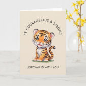 Carte JW Soyez courageuse et forte | Carte de voeu (Fleur jaune)