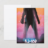 Carte K2-18b exoplanète art spatial (Devant / Derrière)
