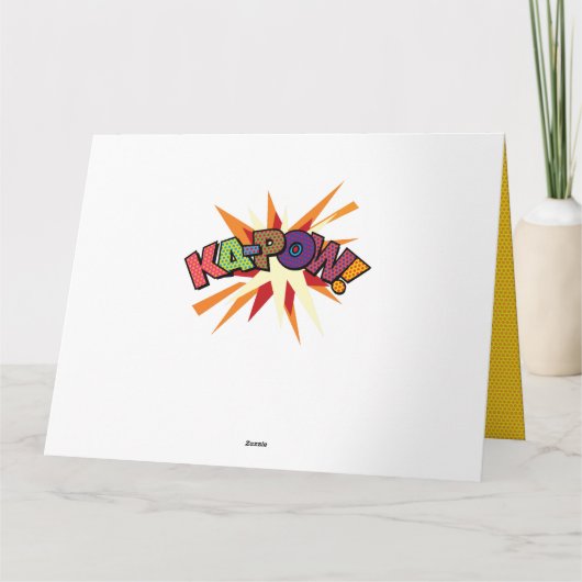 Carte KA-POW Enregistrer la date Fun Retro Comic Book Po (Dos)