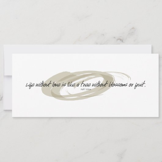 Carte Kahlil Gibran Life Without Love Citation (Devant)