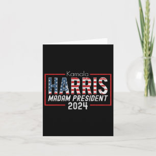 Carte Kamala Harris 2024 Madame la Présidente Costume d'