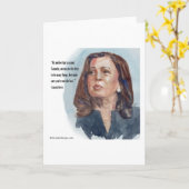 Carte Kamala Harris et Citation (Fleur jaune)
