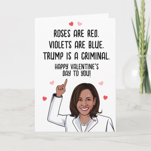 Carte Kamala Valentine - Trump est un Criminel Bonne Sai (Devant)