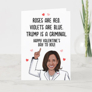 Carte Kamala Valentine - Trump est un V-Day criminel
