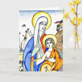 Carte Kandinsky - Madone et Enfant, belle peinture (Fleur jaune)