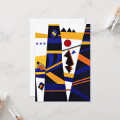 Carte Kandinsky - OEuvre abstraite reliante et colorée (Devant/Arrière en situation)