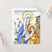 Carte Kandinsky - Vierge et Enfant, belle peinture (Devant/Arrière en situation)