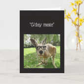 Carte Kangaroo G'day Mate Australian Animal Birthday (Fleur jaune)