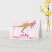 Carte Kangaroo Jumping pour la Saint Valentin (Fleur jaune)