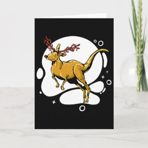 Carte Kangourou de Noël drôle de Renne Australie Hommes