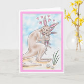 Carte Kangourou du jour de mère (Fleur jaune)