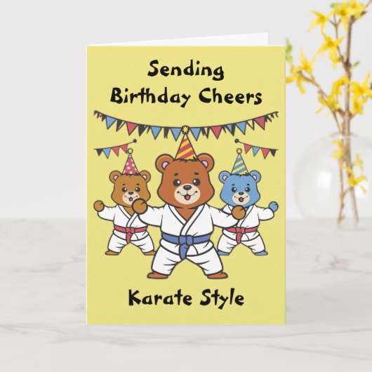 Carte Karate Anniversaire (Fleur jaune)