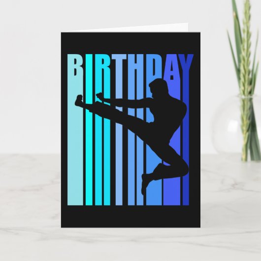 Carte Karate Birthday Mens Kids Boys Retro Vintage (Devant)
