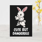 Carte Karate Bunny Mignonne Mais Dangereux Funky Martial (Fleur jaune)