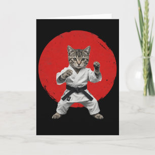 Carte Karate Cat Black Belt Funny Martial Arts Judo Japa