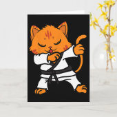 Carte Karate Cat Dab Danse Arts Martiaux Dabbing Comte S (Fleur jaune)