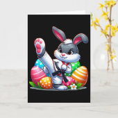 Carte Karate Easter Bunny With A Sket Of Eggs Easter Day (Fleur jaune)