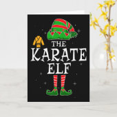 Carte Karate Elf Group Matching Family Christmas Kids Me (Fleur jaune)