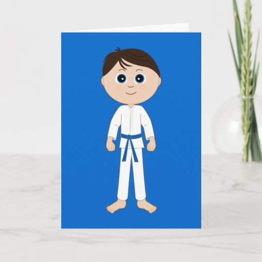 Carte Karate Félicitations Blue Belt (Devant)
