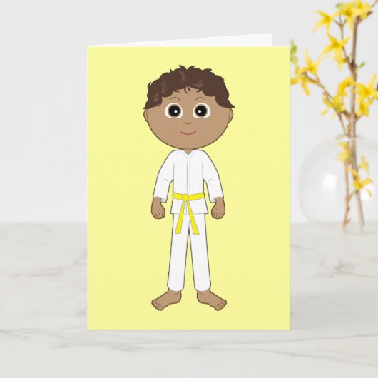 Carte Karate Félicitations Ceinture Jaune (Fleur jaune)